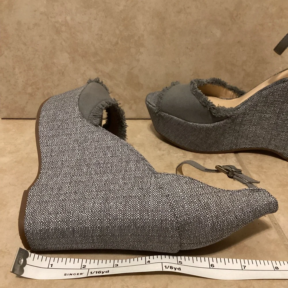 Gray Wedge Sandals
